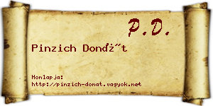 Pinzich Donát névjegykártya